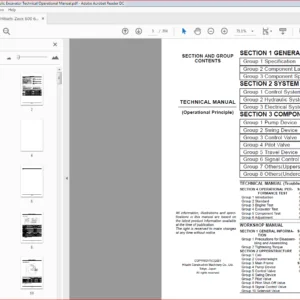 Hitachi Zaxis 600 650H Hydraulic Excavator Technical Operational Manual - PDF DOWNLOAD