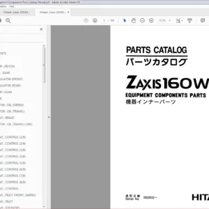 Hitachi Zaxis ZX180W Equipment Components Parts Catalog Manual - PDF DOWNLOAD
