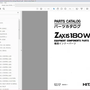 Hitachi Zaxis ZX180W Equipment Components Parts Catalog Manual - PDF DOWNLOAD