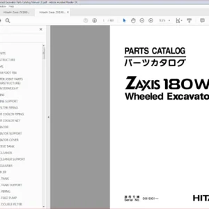 Hitachi Zaxis ZX180W Wheeled Excavator Parts Catalog Manual - PDF DOWNLOAD