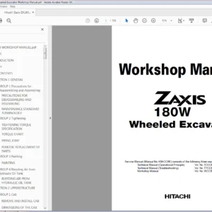 Hitachi Zaxis ZX180W Wheeled Excavator Workshop Manual - PDF DOWNLOAD