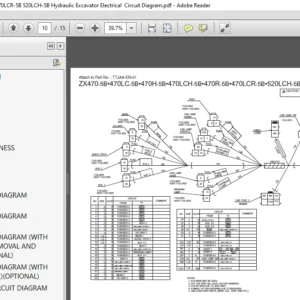 Hitachi Zx470-5B ZX470LC-5B ZX470H-5B ZX470LCR-5B ZX520LCH-5B Hydraulic Electrical Circuit Diagram - PDF Download
