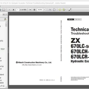 Hitachi Zx670LC-5G 670LCH-5G 670LCR-5G Hydraulic Excavator Technical Troubleshooting Manual - PDF DOWNLOAD