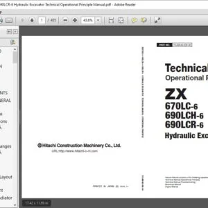 Hitachi Zx670LC-6 690LCH-6 690LCR-6 Hydraulic Excavator Technical Operational Principle Manual - PDF DOWNLOAD