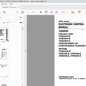 Hyundai Yanmar TNV series Electronic Control Manual - PDF DOWNLOAD