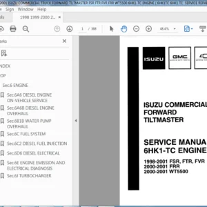 Isuzu 6HK1-TC Engine Commercial Truck Foreword Tiltmaster Service Manual - PDF DOWNLOAD