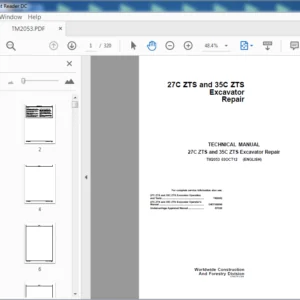 JOHN DEERE 27C 35C ZTS EXCAVATOR REPAIR SERVICE REPAIR MANUAL (TM2053) - PDF Download