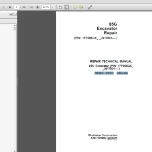 John Deere 85G Excavator Repair Technical Manual(TM12870) - PDF Download