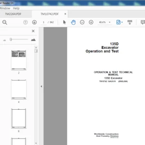 John Deere 135D Excavator Operation & Test Technical Manual (TM10742) - PDF Download