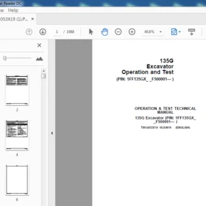 John Deere 135G Excavator Operation & Test Technical Manual (TM14053X19) - PDF Download