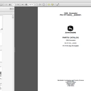 John Deere 135G Excavator Parts Catalog Manual (PC11134) - PDF Download