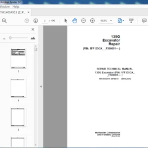 John Deere 135G Excavator Repair Technical Manual (TM14054X19) - PDF Download