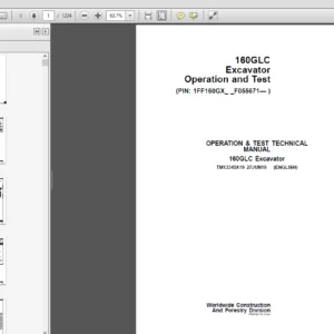 John Deere 160GLC Excavator Operation and Tests Service Manual (TM13345X19) - PDF Download
