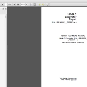 John Deere 160GLC Excavator Service Repair Manual - TM13349X19 - PDF Download