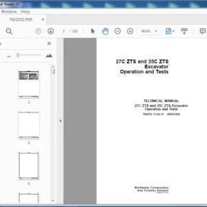John Deere 27C ZTS & 35C ZTS Excavator Operation & Tests Technical Manual (TM2052) - PDF Download