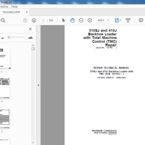 John Deere 310SJ and 410J Backhoe Loader with TMC Repair Technical Manual - PDF DOWNLOAD