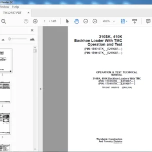 John Deere 310SK, 410K Backhoe Loader With TMC Operation and Test Manual - PDF DOWNLOAD