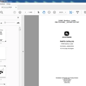 John Deere 310SK Backhoe Loader Parts Catalog Manual - PDF DOWNLOAD