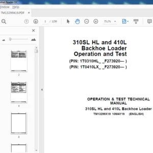 John Deere 310SL HL and 410L Backhoe Loader Operation and Test Manual - PDF DOWNLOAD