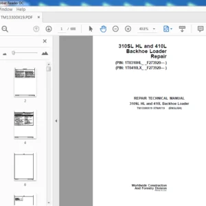 John Deere 310SL HL and 410L Backhoe Loader Repair Manual - PDF DOWNLOAD