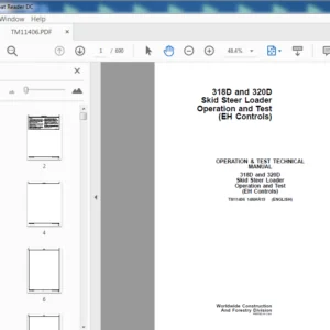 John Deere 320D Skid Steer Parts Catalog+Operation & Test+Repair Technical Manual - PDF DOWNLOAD