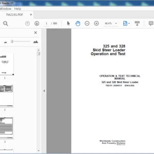 John Deere 325 & 328 Skid Steer Loader Operation & Test Technical Manual (TM2191) - PDF Download