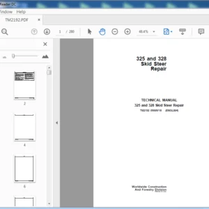 John Deere 325 & 328 Skid Steer Repair Technical Manual (TM2192) - PDF Download