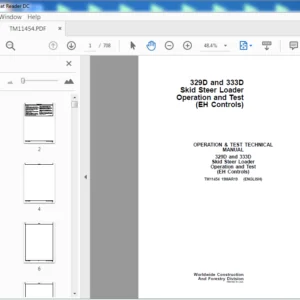 John Deere 329D and 333D Skid Steer Loader Operation and Test Technical Manual (TM11454) - PDF Download
