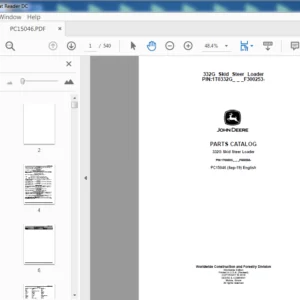 John Deere 332G Skid Steer Loader Parts Catalog Manual (PC15046) - PDF Download