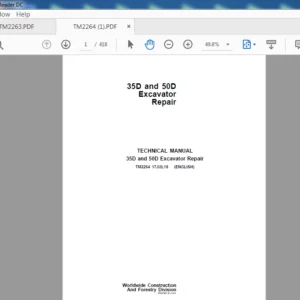 John Deere 35D & 50D Excavator Repair Technical Manual (TM2264) - PDF Download