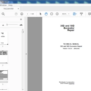 John Deere 35D and 50D Compact Excavator Service Repair Technical Manual (TM2264) - PDF Download