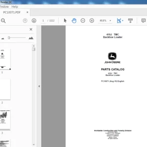John Deere 410J Backhoe Loader TMC Parts Catalog manual - PDF DOWNLOAD