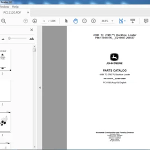 John Deere 410K TMC Backhoe Loader Parts Catalog Manual - PDF DOWNLOAD