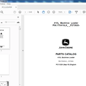 John Deere 410L Backhoe Loader Parts Catalog Manual - PDF DOWNLOAD