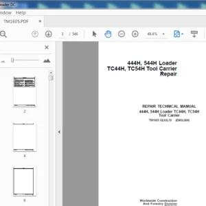 John Deere 544H Loader Parts Catalog+Operation & Test+Repair Technical Manual - PDF DOWNLOAD