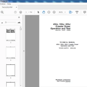John Deere 450J, 550J, 650J Crawler Dozer Operation and Test Manual - PDF DOWNLOAD