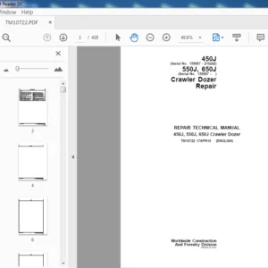 John Deere 550J Crawler Dozer Parts Catalog+Operation & Test+Repair Manual - PDF DOWNLOAD