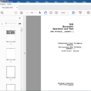 John Deere 50G Compact Excavator Operation and Test Service Manual (TM12885) - PDF Download