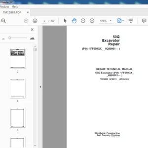 John Deere 50G Excavator Parts Catalog+Operation & Test+Repair Technical Manual - PDF DOWNLOAD