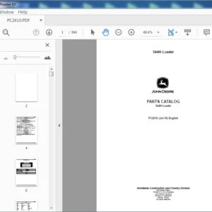 John Deere 544H Wheel Loader Parts Catalog Manual (PC2610) - PDF Download