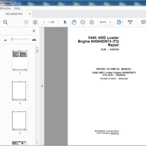 John Deere 544K 4WD Loader Engine 6068HDW74 T3 Repair Manual - PDF DOWNLOAD