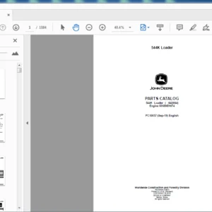 John Deere 544K Loader Parts Catalog Manual  - PDF DOWNLOAD