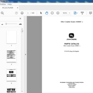 John Deere 550J Crawler Dozer Parts Catalog Manual - PDF DOWNLOAD