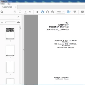 John Deere 75G Excavator Operation & Test+Repair Technical Manual - PDF DOWNLOAD