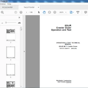John Deere 850J-11 Crawler Dozer Parts Catalog+Operation & Test+Repair Manual - PDF DOWNLOAD