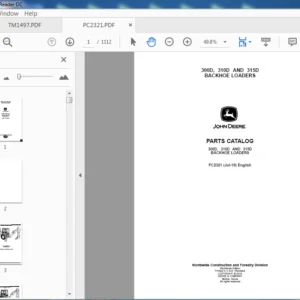 John deere 300D,310D & 315D Backhoe Loader Parts Catalog Manual - PDF DOWNLOAD