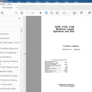 John deere 300D,310D & 315D  Backhoe Loader  Repair Operation & Technical Manual - PDF DOWNLOAD
