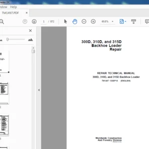 John deere 300D,310D & 315D  Backhoe Loader  Repair Technical Manual - PDF DOWNLOAD