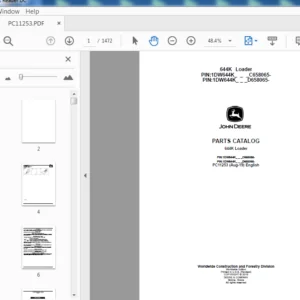 John deere 644k Loader Parts Catalog Manual -PDF DOWNLOAD