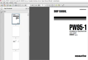 Komatsu PW95-1 Hydraulic Excavator SN  0000007 and up  Complete Workshop Service  Manual - PDF DOWNLOAD